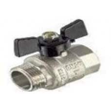 Кран шаровой усиленный (бабочка) никелированный  1/2"г/ш (1\25) TIM