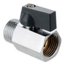 Мини кран для воды, никелированный 1/2" г/г (черные ручки) (10\120) TIM