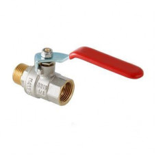 Кран шаровой «STANDARD» (длиный рычаг красный) никелированный  3/4" г/ш (12\36) TIM