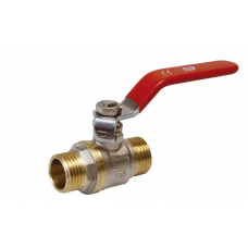 Кран шаровой «STANDARD» (длиный рычаг красный) никелированный  1/2"ш/ш (20\60) TIM
