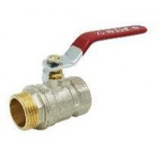 Кран шаровой «STANDARD» (длиный рычаг красный) никелированный  1/2"ш/ш (20\60) TIM