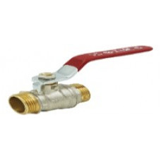 Кран шаровой «STANDARD» (длиный рычаг красный) никелированный  1/2"ш/ш (20\60) TIM