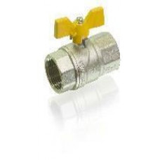 Кран шаровой для газа прямой (бабочка) никелированный  3/4"г/г (15\60) TIM
