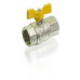 Кран шаровой для газа прямой (бабочка) никелированный  3/4"г/г (15\60) TIM