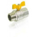 Кран шаровой для газа прямой (бабочка) никелированный  1/2"г/ш (16\60) TIM